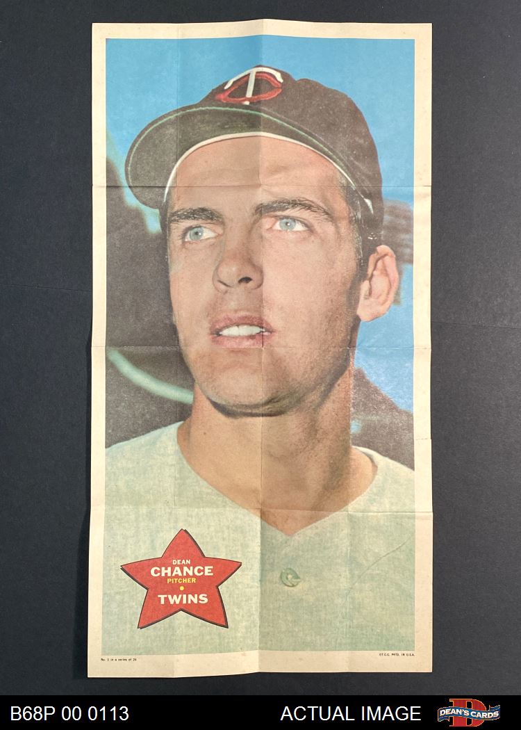 1968 Topps Baseball Posters #1 Dean Chance