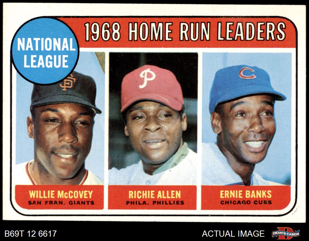 1969 Topps #6 - Willie McCovey / Rich Allen / Ernie Banks NL HR