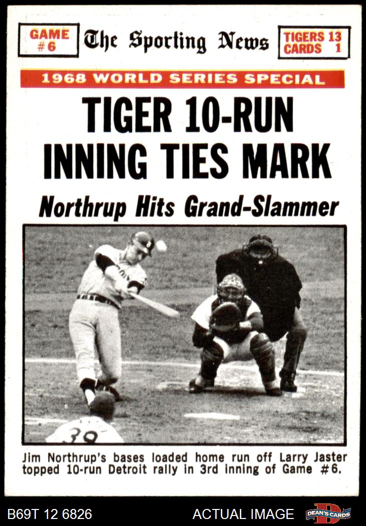 1969 Topps #167 1968 World Series - Game #6 - Tiger 10 Run Inning