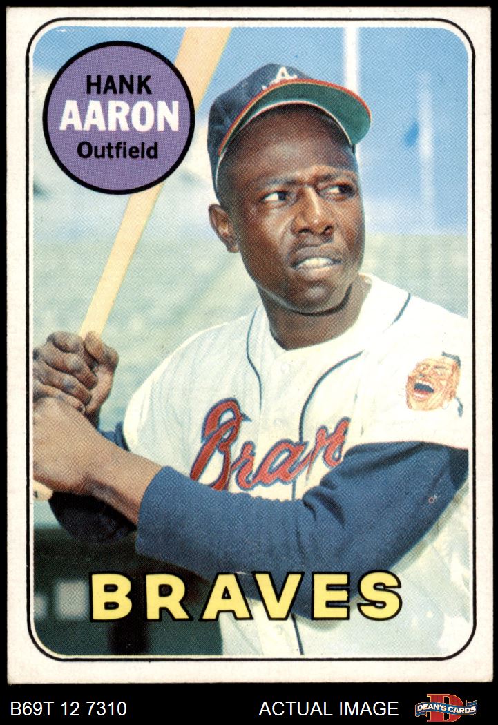 1969 Topps #100 Hank Aaron Atlanta Braves Baseball Card Sgc 5 Ex