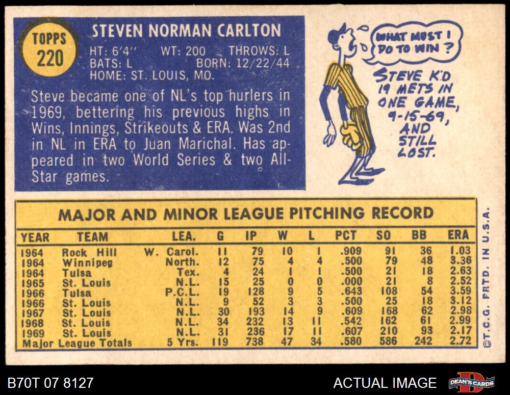 1970 Topps Steve Carlton