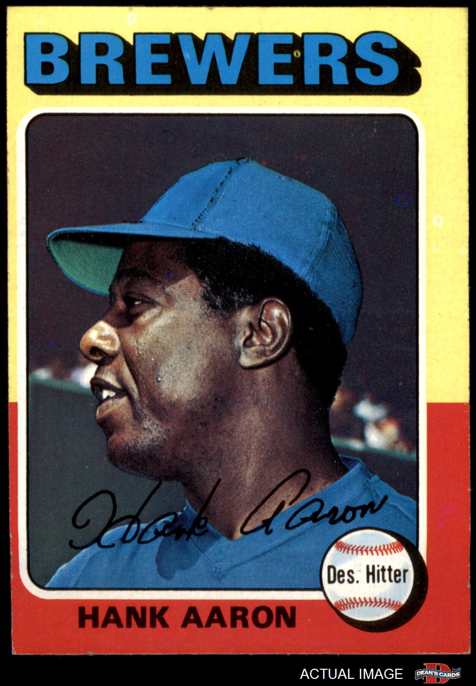 1975 Topps #660 Hank Aaron Milwaukee Brewers Baseball Card VG wrk