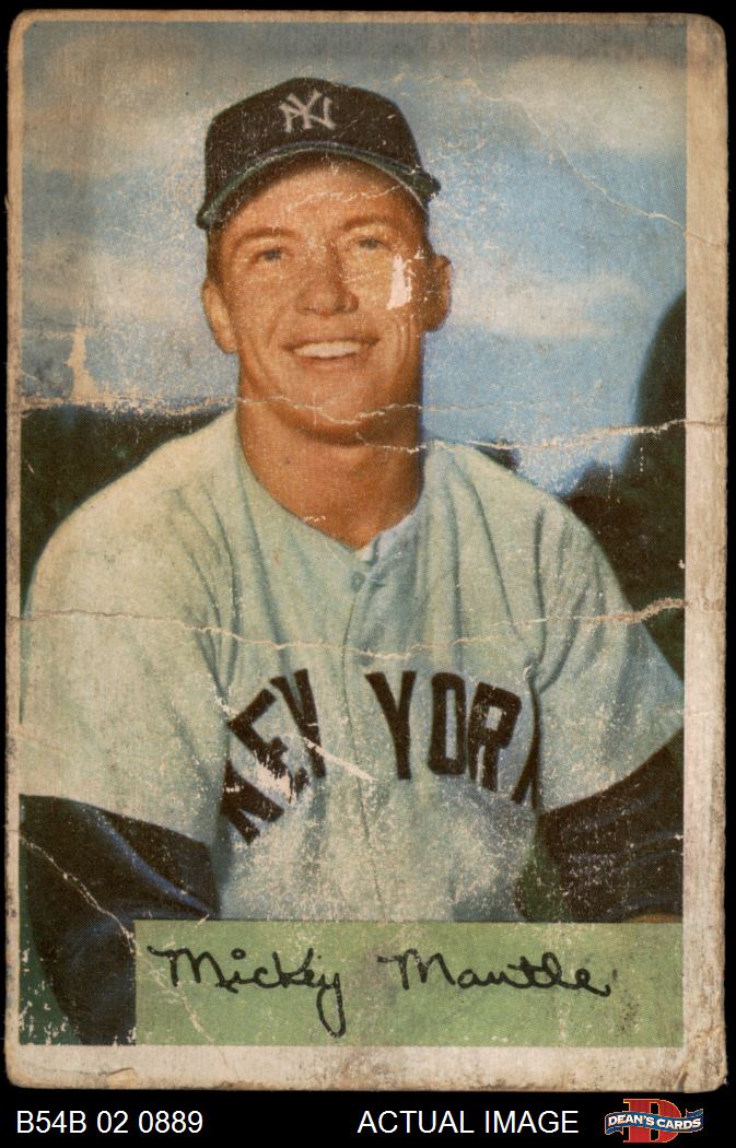 1954 Bowman Baseball 65 Mickey Mantle New York Yankees 