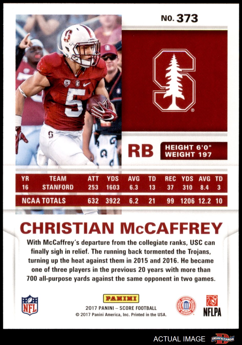 2017 Score #373 Christian McCaffrey