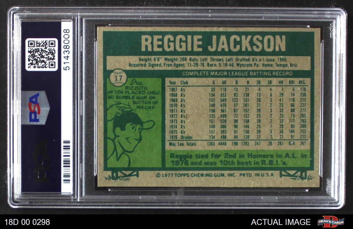 Reggie Jackson 1977 Topps New York Yankees #10 VG-EX #1