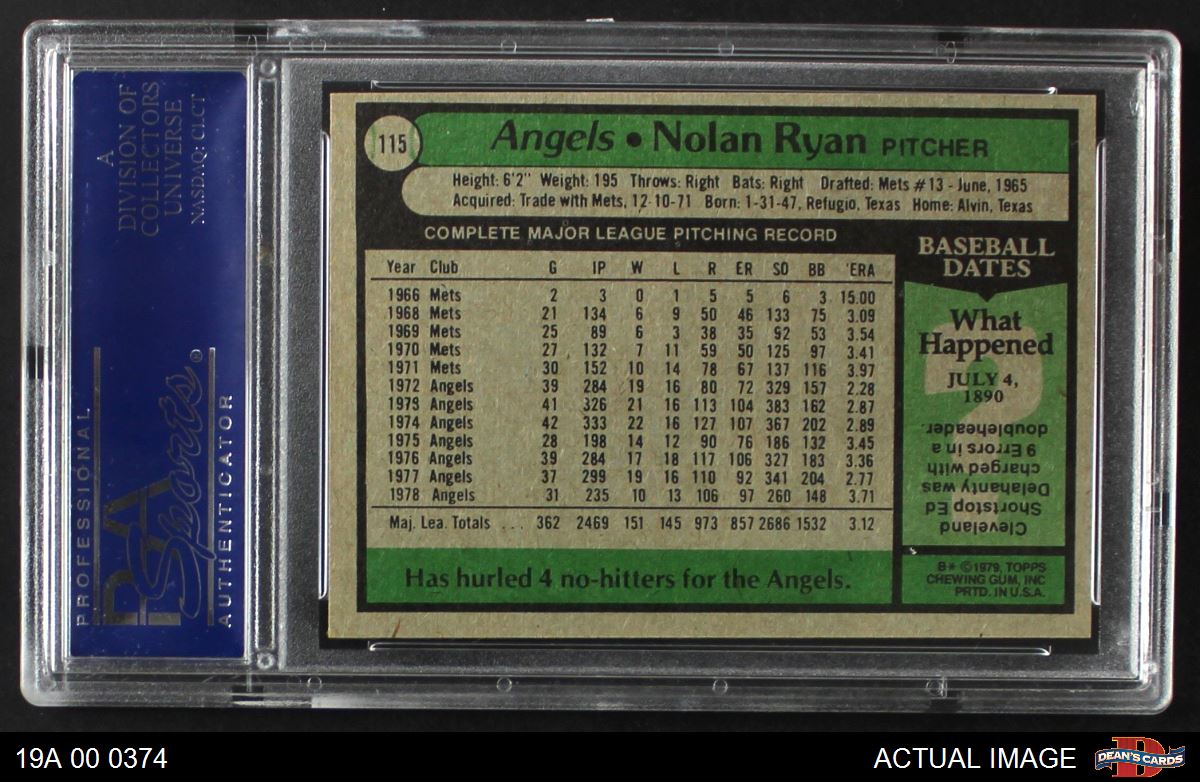 1979 Topps #115 Nolan Ryan