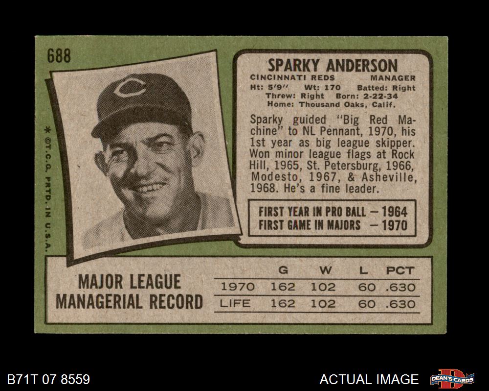 1970 Topps Sparky Anderson