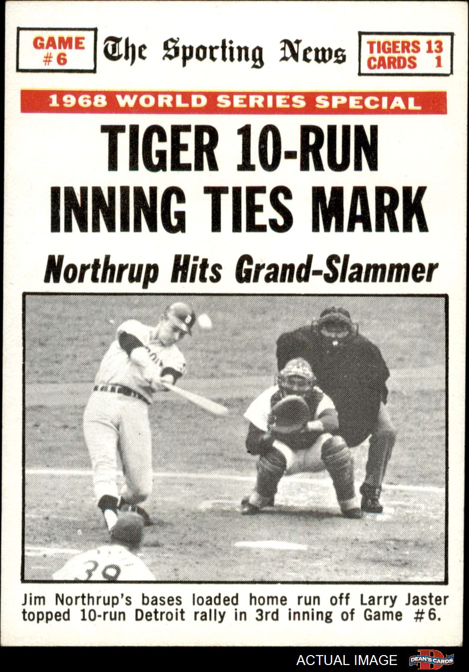 1969 Topps #167 1968 World Series - Game #6 - Tiger 10 Run Inning