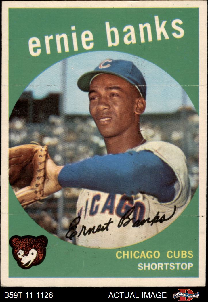 Hustler Banks Wins MVP Award 1959 Topps Ernie Banks #469 Chicago