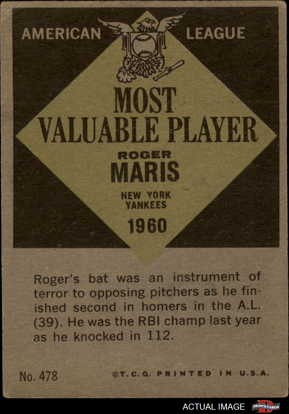 Topps MLB® Living Set® Card #559 - Roger Maris - PR: 5722