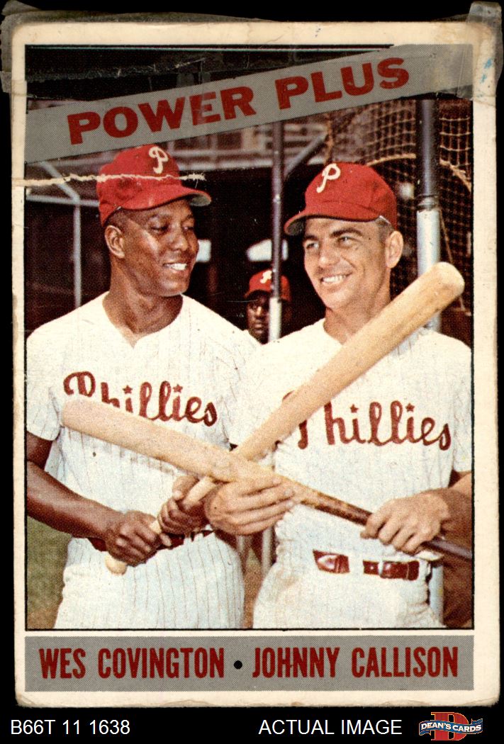 1966 Topps #52 Johnny Callison / Wes Covington Power Plus Phillies AUTHENTIC