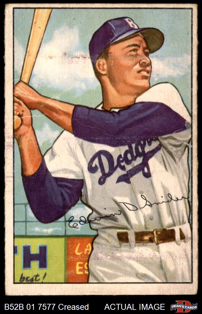 Lot - 1952 Bowman #8 Pee Wee Reese Brooklyn Dodgers Baseball Card