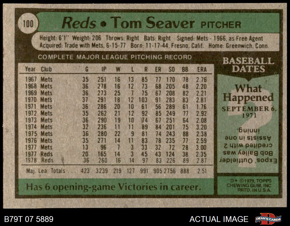 tom seaver 1979 Values - MAVIN