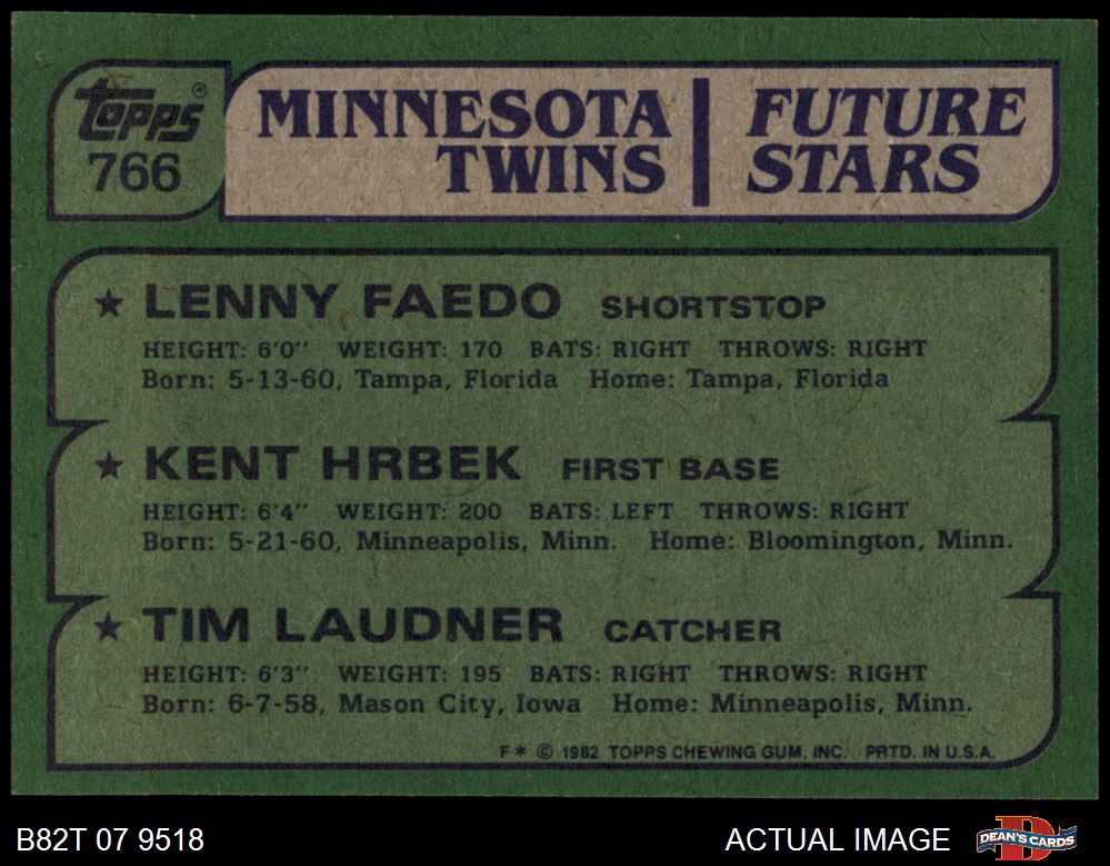 1982 Topps Traded Kent Hrbek