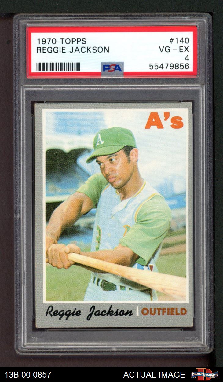 1970 Topps #140 Reggie Jackson Oakland A's Baseball Card EX ap cres rs