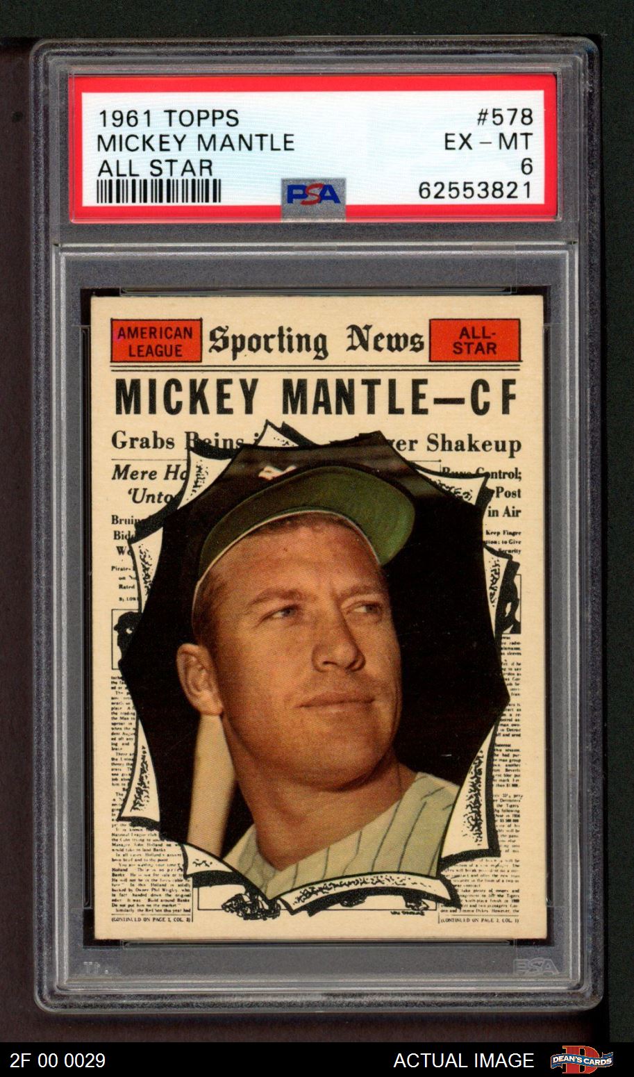 1961 Topps #307 Mickey Mantle Vintage Baseball Card – Collectors Crossroads