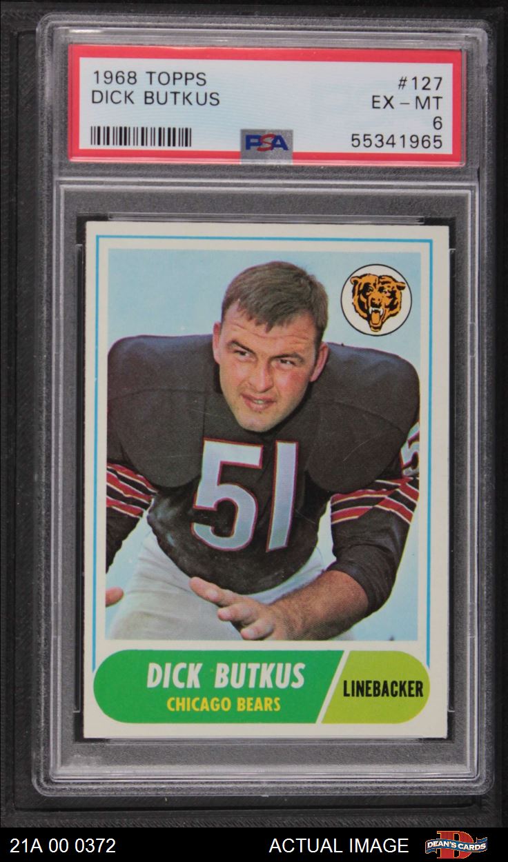 1968 Topps #127 Dick Butkus Chicago Bears Football Card Ex/mt Nm