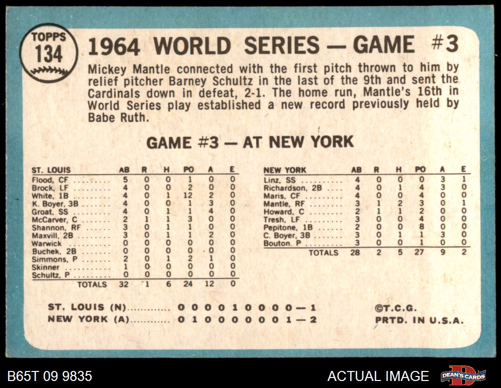 1965 Topps #540 Lou Brock St. Louis Cardinals Baseball Card Ex/Mt
