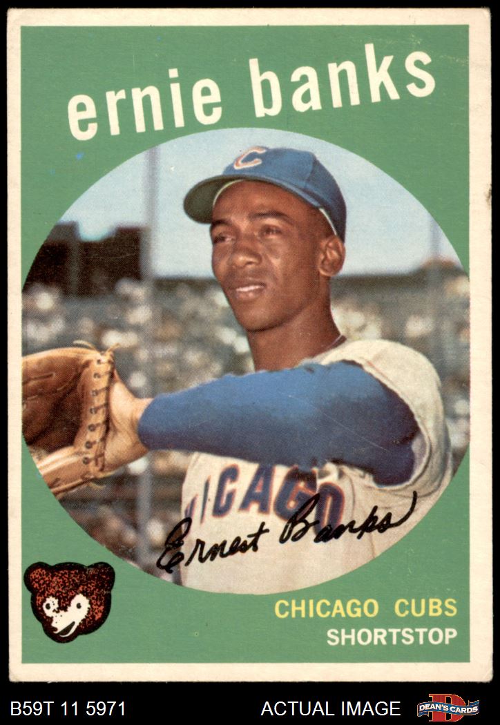 Hustler Banks Wins MVP Award 1959 Topps Ernie Banks #469 Chicago