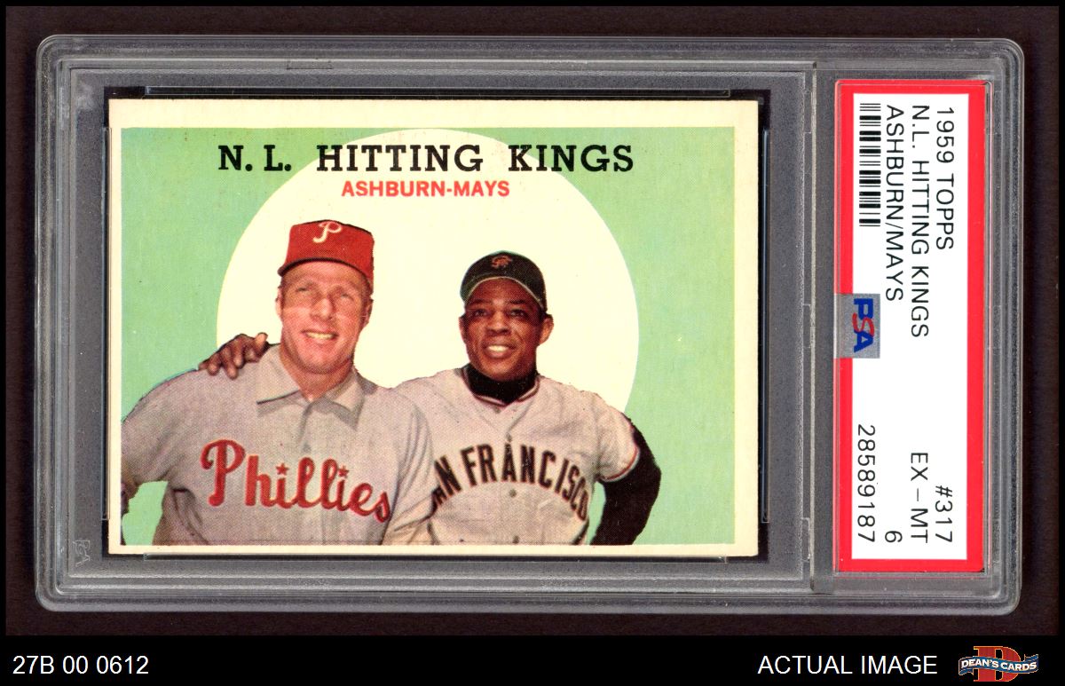Richie Ashburn and Willie Mays N.L. Hitting Kings Collectible Baseball  Cards - 1959 Topps Baseball Card #317 (Philadelphia Phillies & San  Francisco Giants) Free Shipping at 's Sports Collectibles Store