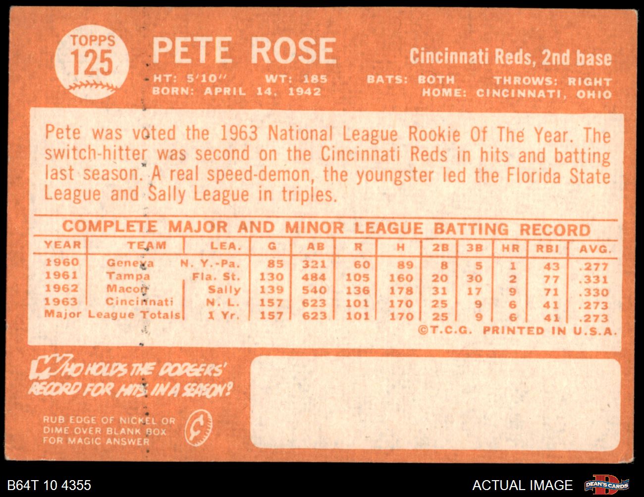 pete rose 1964