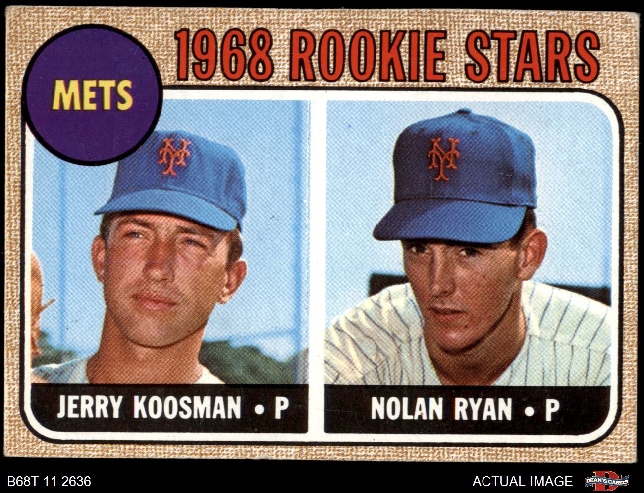  1968 Topps Baseball Card #177 Nolan Ryan/Jerry Koosman Rookie  G/VG - Baseball Slabbed Rookie Cards : Collectibles & Fine Art