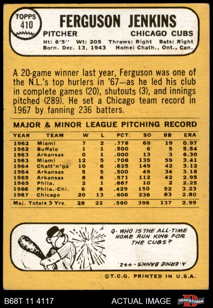 1968 Topps #235 Ron Santo [#a] (Cubs)