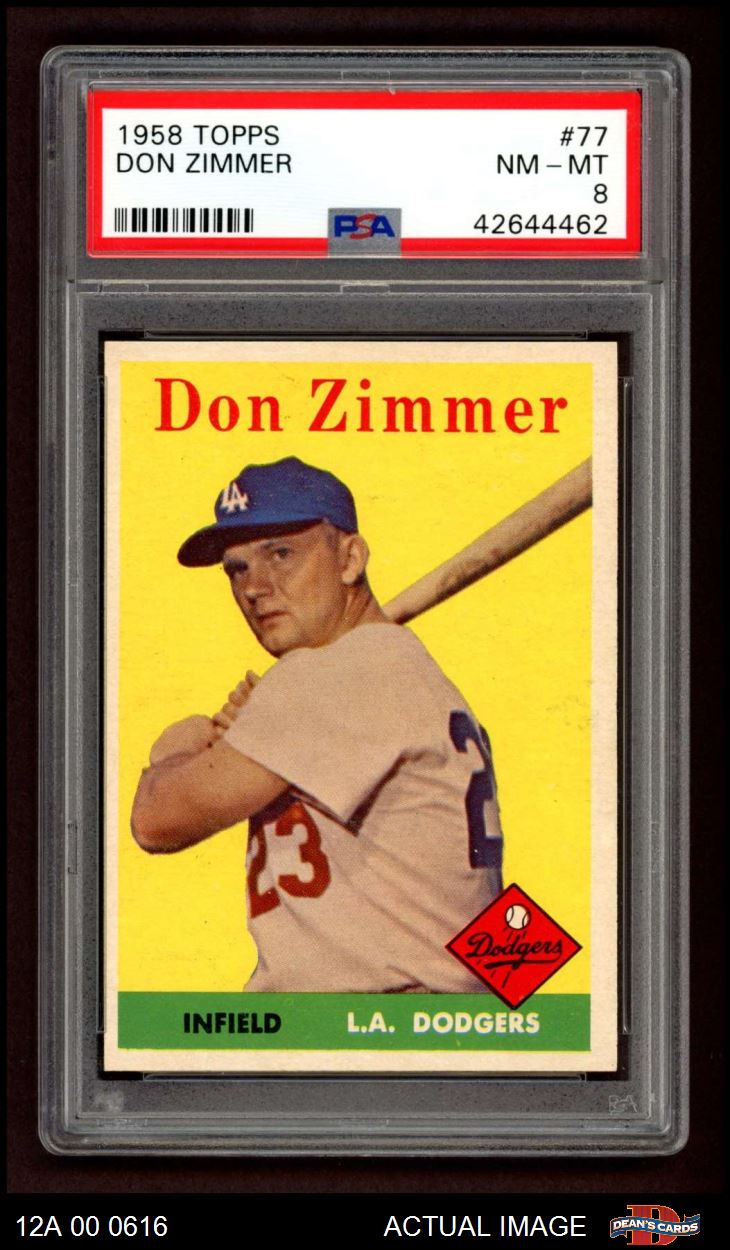 1958 Topps #77 WT Don Zimmer PSA 8 - NM/MT