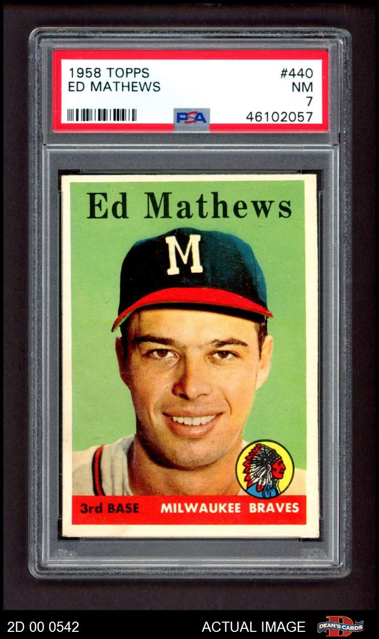 1962 TOPPS # 30 EDDIE MATHEWS BRAVES EX-MT/NR-MT CENTERED 407301 (KYCARDS)