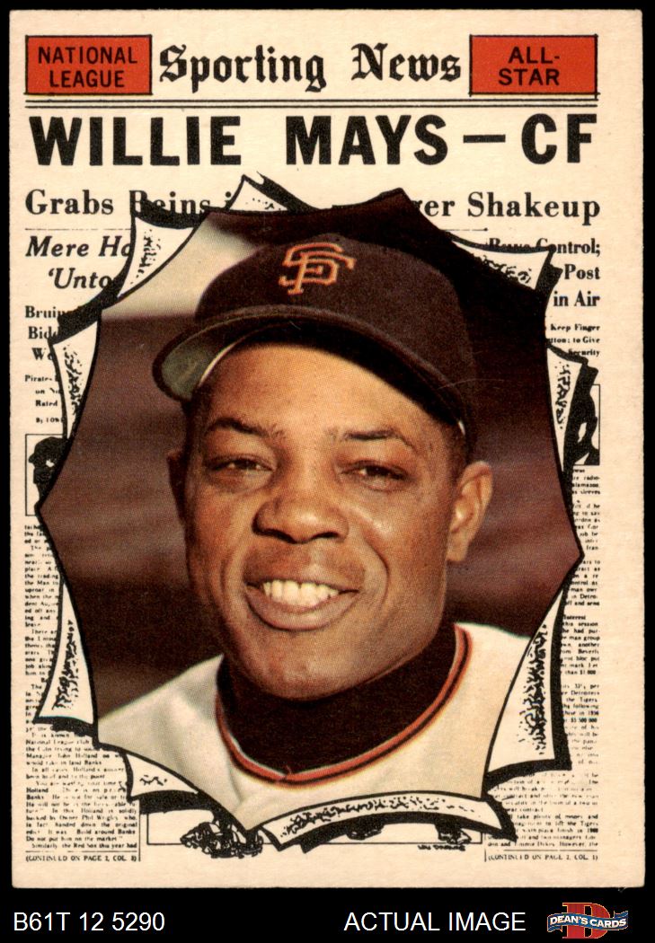 1961 Topps #482 Willie Mays San Francisco Giants Mvp Baseball