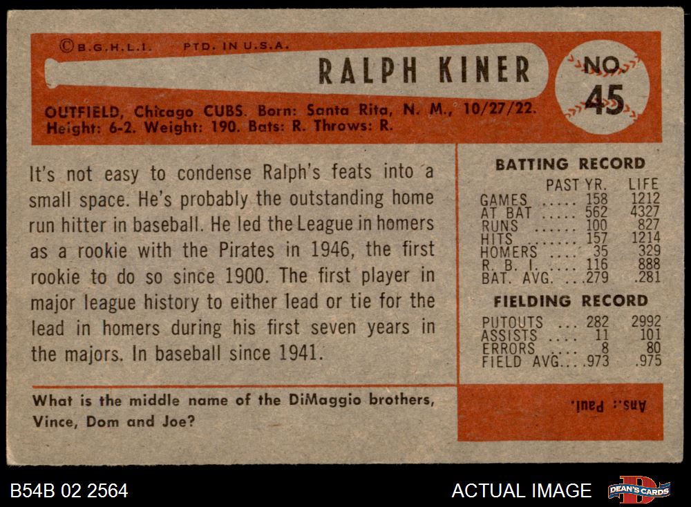  1954 Bowman # 77 Bob Rush Chicago Cubs (Baseball Card