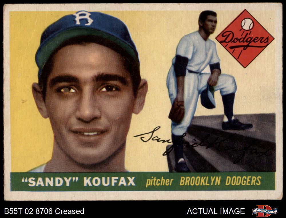 Sandy Koufax 1955 Topps #123 Brooklyn Dodgers Baseball Card SGC 2.5