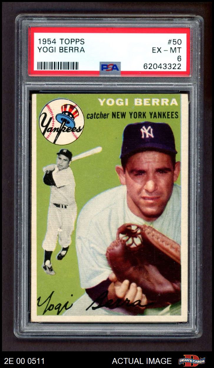 Lot of (2) 1954 Topps Baseball Cards with #50 Yogi Berra & #17 Phil Rizzuto