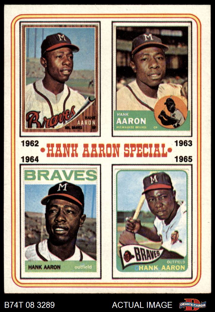 1974 Topps #4 - Hank Aaron Special 1962-65 7 - NM