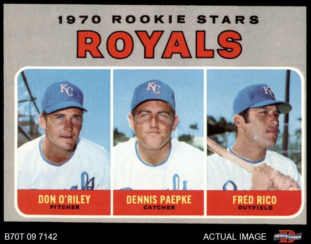  1970 Topps # 552 Royals Rookies Don O'Riley/Dennis Paepke/Fred  Rico Kansas City Royals (Baseball Card) EX Royals : Collectibles & Fine Art