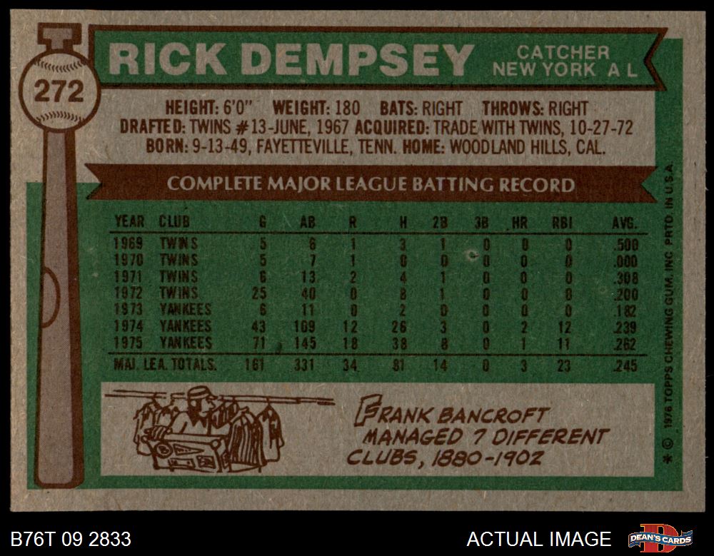 1976 Topps Rick Dempsey