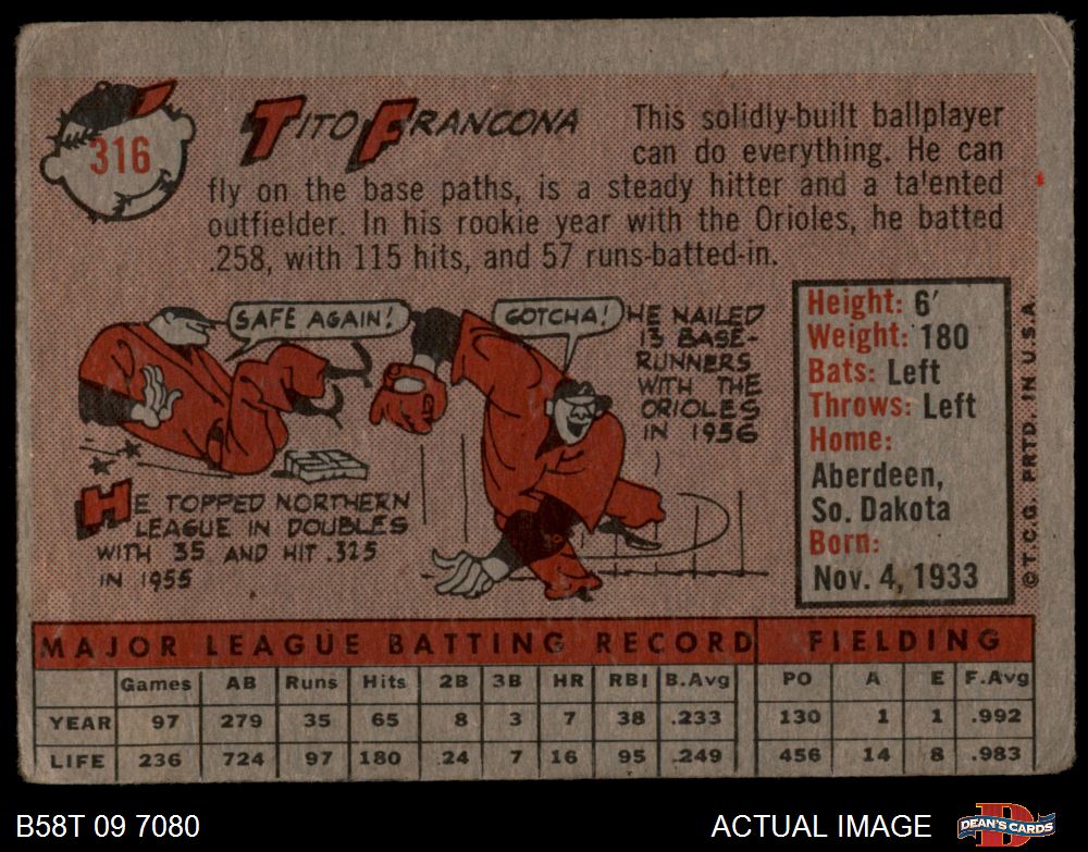 1958 Topps Tito Francona