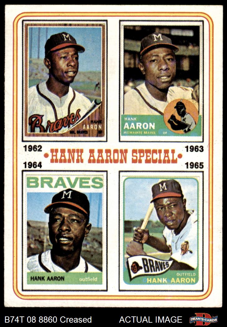 Vintage 1974 Topps Baseball Card 6 Hank Aaron Special With -  Israel