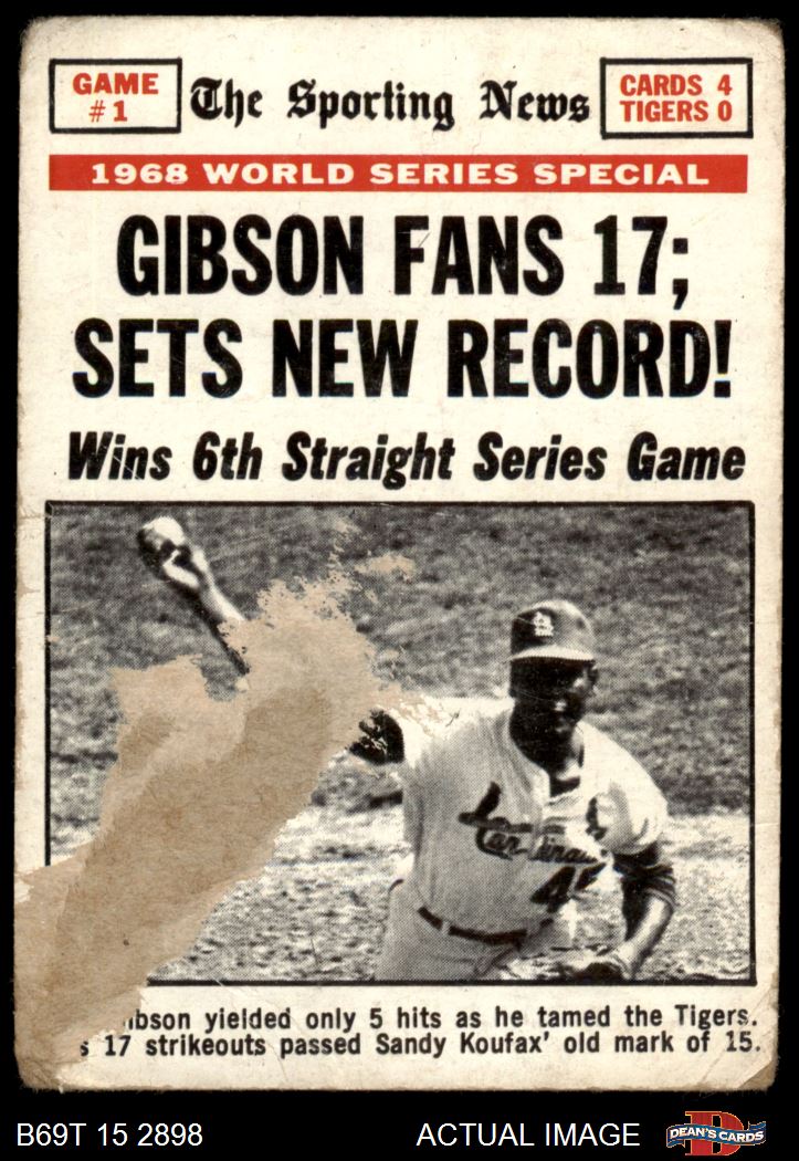 Bob Gibson fans 17 Tigers in Game 1 of 1968 World Series