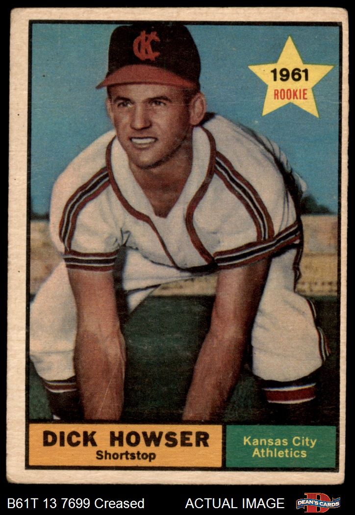 DICK HOWSER KANSAS CITY ATHLETICS 1961 TOPPS ROOKIE CARD #416