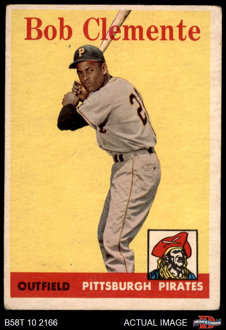 1958 Topps #52 Roberto Clemente White Team Pirates HOF COMMON VARIATION 2 - GOOD - Picture 2 of 13