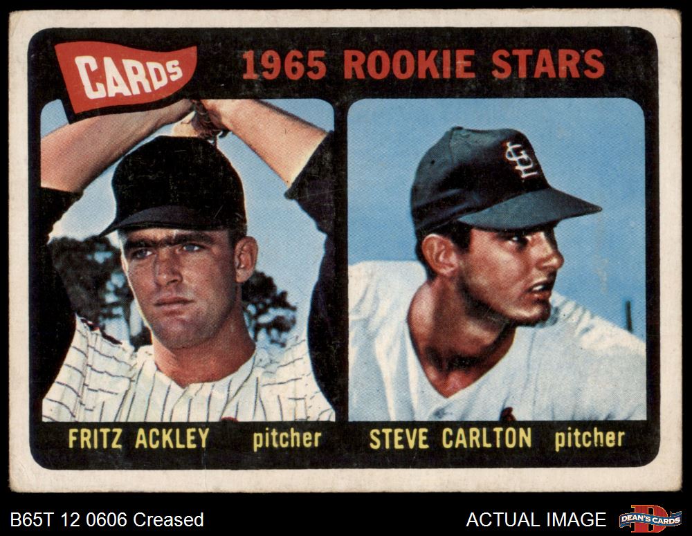 1965 Topps #477 Steve Carlton / Fritz Ackley Cardinals RCs RC HOF 2 - GOOD - Picture 6 of 29