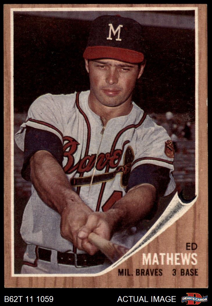 1962 Topps #30 Eddie Mathews Braves HOF 5 - EX