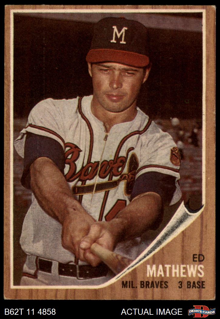 1962 Topps #30 Eddie Mathews Braves HOF 5 - EX