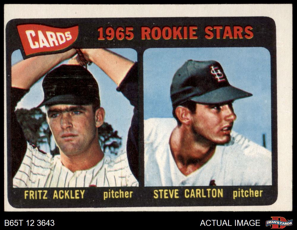 1965 Topps #477 Steve Carlton / Fritz Ackley Cardinals RCs RC HOF 2 - GOOD - Picture 14 of 29