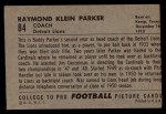 1952 Bowman Large #84  Raymond Parker  Back Thumbnail