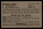 1952 Bowman Large #5  Frankie Albert  Back Thumbnail