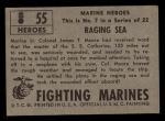 1953 Topps Fighting Marines #55   Raging Sea Back Thumbnail