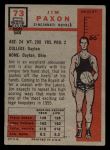 1957 Topps #73 Jim Paxson Back Thumbnail