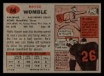 1957 Topps #86  Royce Womble  Back Thumbnail